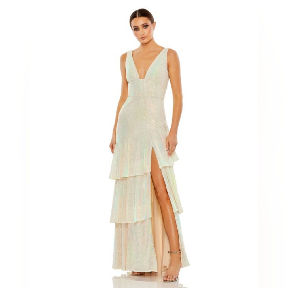 Mac Duggal A-Line Sequin Evening Dress - 8